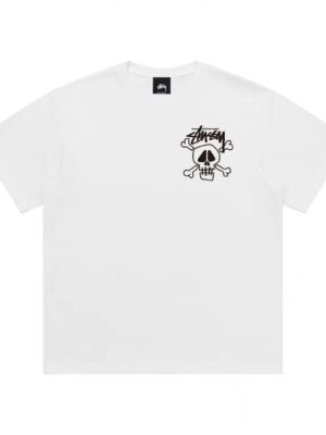 Stussy New Skull Print Crew Neck Short Sleeve T-Shirt