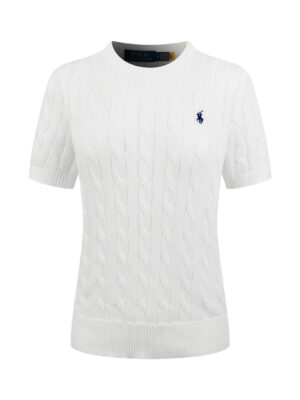 Ralph Lauren cable knit short-sleeved knit top