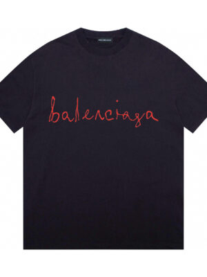 Balenciaga cursive letter print short-sleeved shirt
