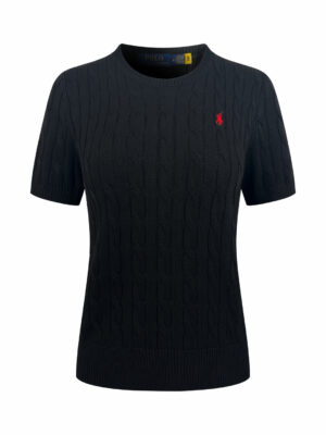 Ralph Lauren cable knit short-sleeved knit top