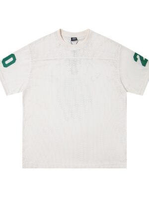Stussy, an American streetwear brand, offers a relaxed fit short-sleeved T-shirt.