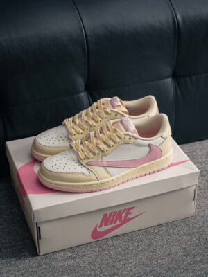 Travis Scott x Air Jordan 1 Low OG Muslin Shy Pink