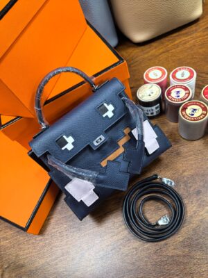 Hermès doll bag mosaic sapphire blue