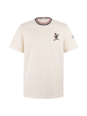 MONCLER 26SS Logo Patch Imported Embroidered Cotton T-Shirt