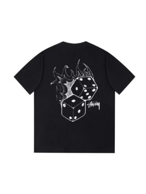 Stussy Flame Dice Print 🌐 Tube Short-Sleeve T-Shirt