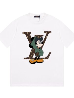 New LV Mickey Mouse letter short-sleeved T-shirt