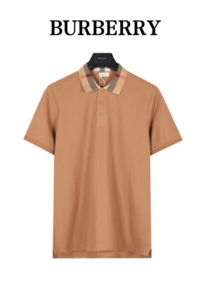 Burberry classic check neckline short-sleeved shirt