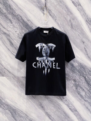 Chanel Print Logo Versatile Trendy Short-Sleeve T-Shirt