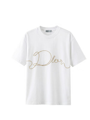 Dior high-end quality, Dior logo embroidered lettering, crew neck short-sleeved shirt