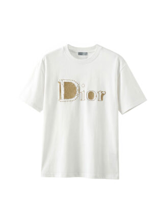 Dior high-end quality, Dior logo embroidered lettering, crew neck short-sleeved shirt
