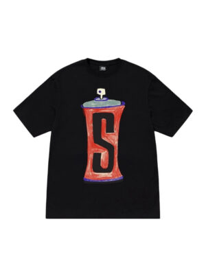 STUSSY Hand-Painted Spray Paint Can Print Men's and Women's Short-Sleeve T-Shirts