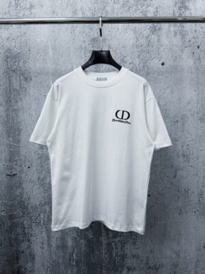Dior heavy-duty embroidered logo T-shirt, short-sleeved, unisex.