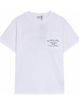 Dior Pocket Embroidered Logo Crew Neck Short Sleeve