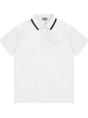 Letter embroidery, contrasting color patchwork shirt