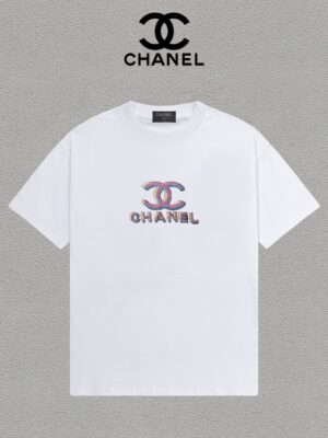 Chanel Print Logo Versatile Trendy Crew Neck Short Sleeve T-Shirt, Unisex