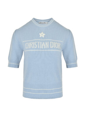 Dior star letter knit sweater short sleeve