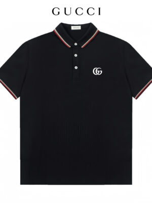 GUCCI exquisite striped logo collared shirt
