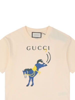 Gucci playful blue horse short-sleeved shirt