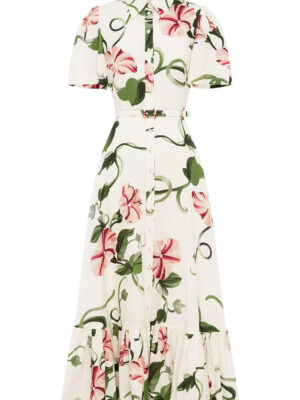 Floral print shirt dress