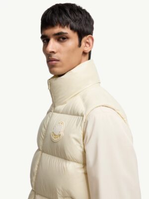 Moner Lipsi Men's Down Vest, premium quality, featuring an oversized logo.