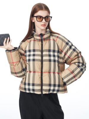 Burberry plaid women's down jacket